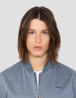 Bomber MA-1 bleu lac, coton lavé - BLEU LAC