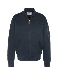 Bomber MA-1 bleu marine, coton lavé - MARINE