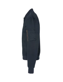 Bomber MA-1 bleu marine, coton lavé - MARINE