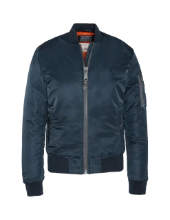 Bomber MA-1 bleu marine en nylon recyclé, coupe ajustée - MARINE