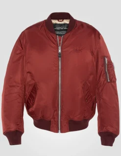 Bomber MA-1 lavé cordovan en nylon recyclé, coupe confort, grande taille - CORDOVAN