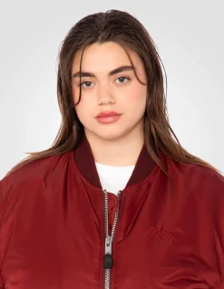 Bomber MA-1 lavé cordovan en nylon recyclé, coupe confort, grande taille - CORDOVAN