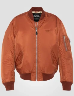 Bomber MA-1 lavé cuivre en nylon recyclé, coupe confort, grande taille - CUIVRE