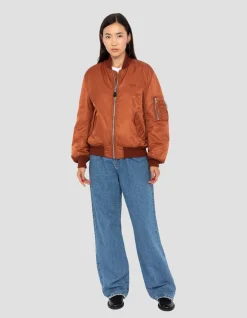 Bomber MA-1 lavé cuivre en nylon recyclé, coupe confort - CUIVRE
