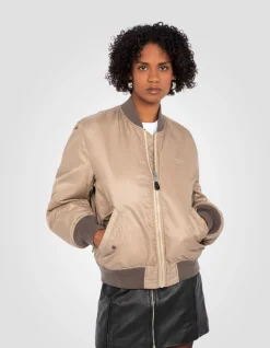 Bomber MA-1 lavé désert en nylon recyclé, coupe confort - DÉSERT