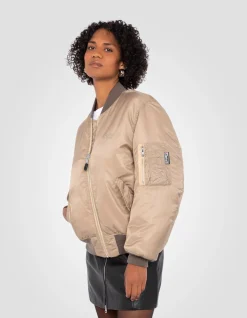 Bomber MA-1 lavé désert en nylon recyclé, coupe confort - DÉSERT