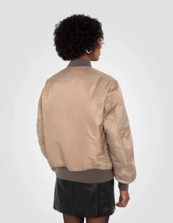 Bomber MA-1 lavé désert en nylon recyclé, coupe confort - DÉSERT