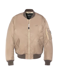 Bomber MA-1 lavé désert en nylon recyclé, coupe confort - DÉSERT