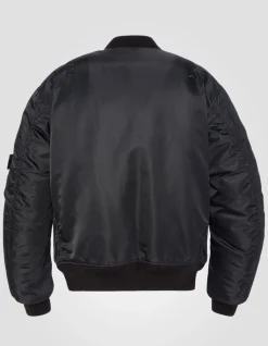 Bomber MA-1 lavé noir en nylon recyclé, coupe confort - NOIR