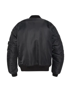 Bomber MA-1 lavé noir en nylon recyclé, coupe confort - NOIR