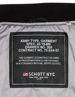 Bomber MA-1 lavé noir en nylon recyclé, coupe confort - NOIR