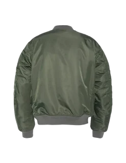 Bomber MA-1 lavé vert en nylon recyclé, coupe confort, grande taille - VERT US