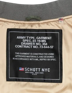 Bomber MA-1 lavé vert en nylon recyclé, coupe confort, grande taille - VERT US
