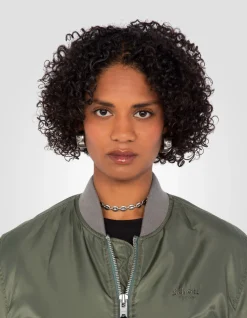 Bomber MA-1 lavé vert en nylon recyclé, coupe confort - VERT US