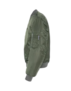 Bomber MA-1 lavé vert en nylon recyclé, coupe confort - VERT US