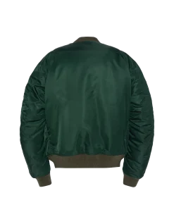 Bomber MA-1 lavé vert forêt en nylon recyclé, coupe confort - VERT FORÊT
