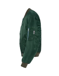 Bomber MA-1 lavé vert forêt en nylon recyclé, coupe confort - VERT FORÊT
