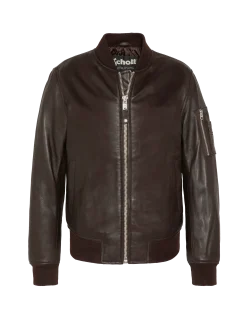 Bomber MA-1 marron, cuir d'agneau - MARRON
