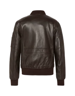Bomber MA-1 marron, cuir d'agneau - MARRON