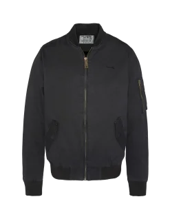 Bomber MA-1 noir, coton lavé - NOIR