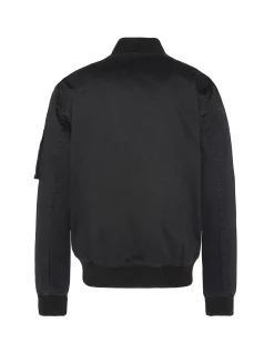 Bomber MA-1 noir, coton lavé - NOIR