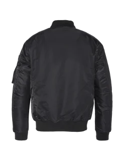 Bomber MA-1 noir en nylon recyclé, coupe ajustée - NOIR