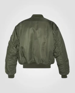 Bomber MA-1 90's army kaki en nylon recyclé, coupe oversize - ARMY KAKI