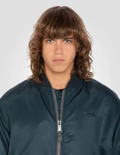 Bomber MA-1 90's bleu marine en nylon recyclé, coupe oversize - MARINE