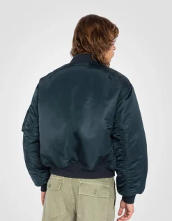 Bomber MA-1 90's bleu marine en nylon recyclé, coupe oversize - MARINE