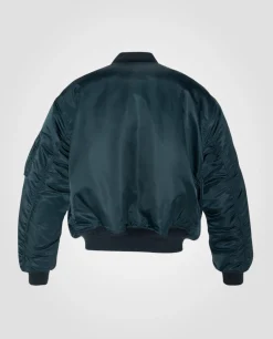 Bomber MA-1 90's bleu marine en nylon recyclé, coupe oversize - MARINE