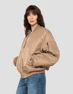 Bomber MA-1 90's désert en nylon recyclé, coupe oversize - DÉSERT