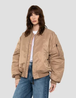 Bomber MA-1 90's désert en nylon recyclé, coupe oversize - DÉSERT