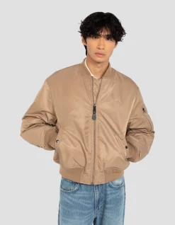 Bomber MA-1 90's désert en nylon recyclé, coupe oversize - DÉSERT