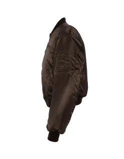 Bomber MA-1 90's marron foncé en nylon recyclé, coupe oversize - MARRON FONCÉ