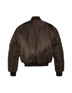 Bomber MA-1 90's marron foncé en nylon recyclé, coupe oversize - MARRON FONCÉ