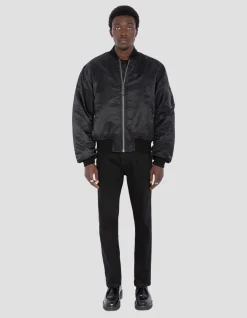 Bomber MA-1 90's noir en nylon recyclé, coupe oversize - NOIR