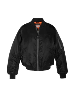 Bomber MA-1 90's noir en nylon recyclé, coupe oversize - NOIR