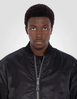 Bomber MA-1 90's noir en nylon recyclé, coupe oversize - NOIR