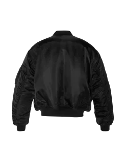 Bomber MA-1 90's noir en nylon recyclé, coupe oversize - NOIR