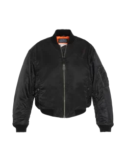 Bomber MA-1 90's noir en nylon recyclé, coupe courte et confort - NOIR