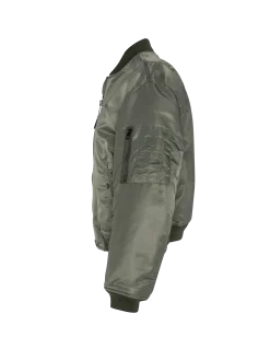 Bomber MA-1 90's sage kaki en nylon recyclé, coupe courte et confort - SAGE KAKI