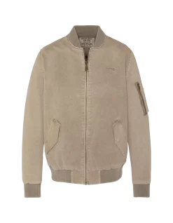 Bomber MA-1 taupe, coton lavé - TAUPE