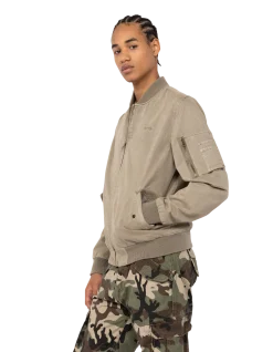 Bomber MA-1 taupe, coton lavé - TAUPE