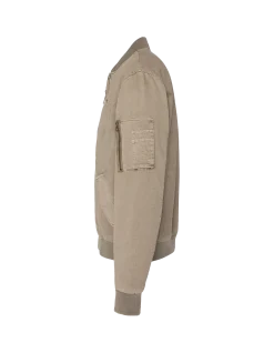 Bomber MA-1 taupe, coton lavé - TAUPE
