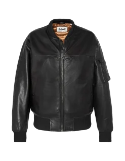 Bomber noir, cuir d'agneau - NOIR