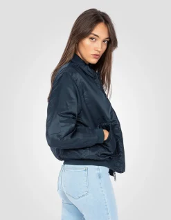 Bomber pilote CWU bleu marine en nylon recyclé, coupe confort - MARINE