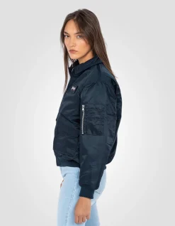 Bomber pilote CWU bleu marine en nylon recyclé, coupe confort - MARINE