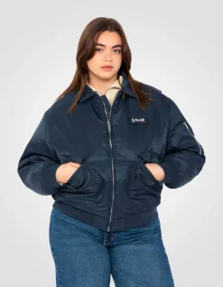 Bomber pilote CWU bleu marine en nylon recyclé, coupe confort, grande taille - MARINE