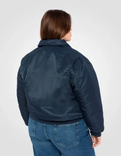 Bomber pilote CWU bleu marine en nylon recyclé, coupe confort, grande taille - MARINE