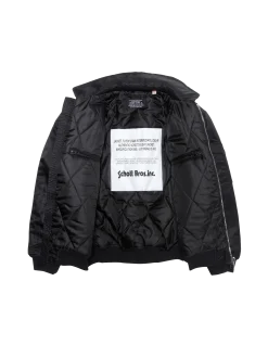 Bomber pilote CWU noir en nylon recyclé, coupe confort, grande taille - NOIR